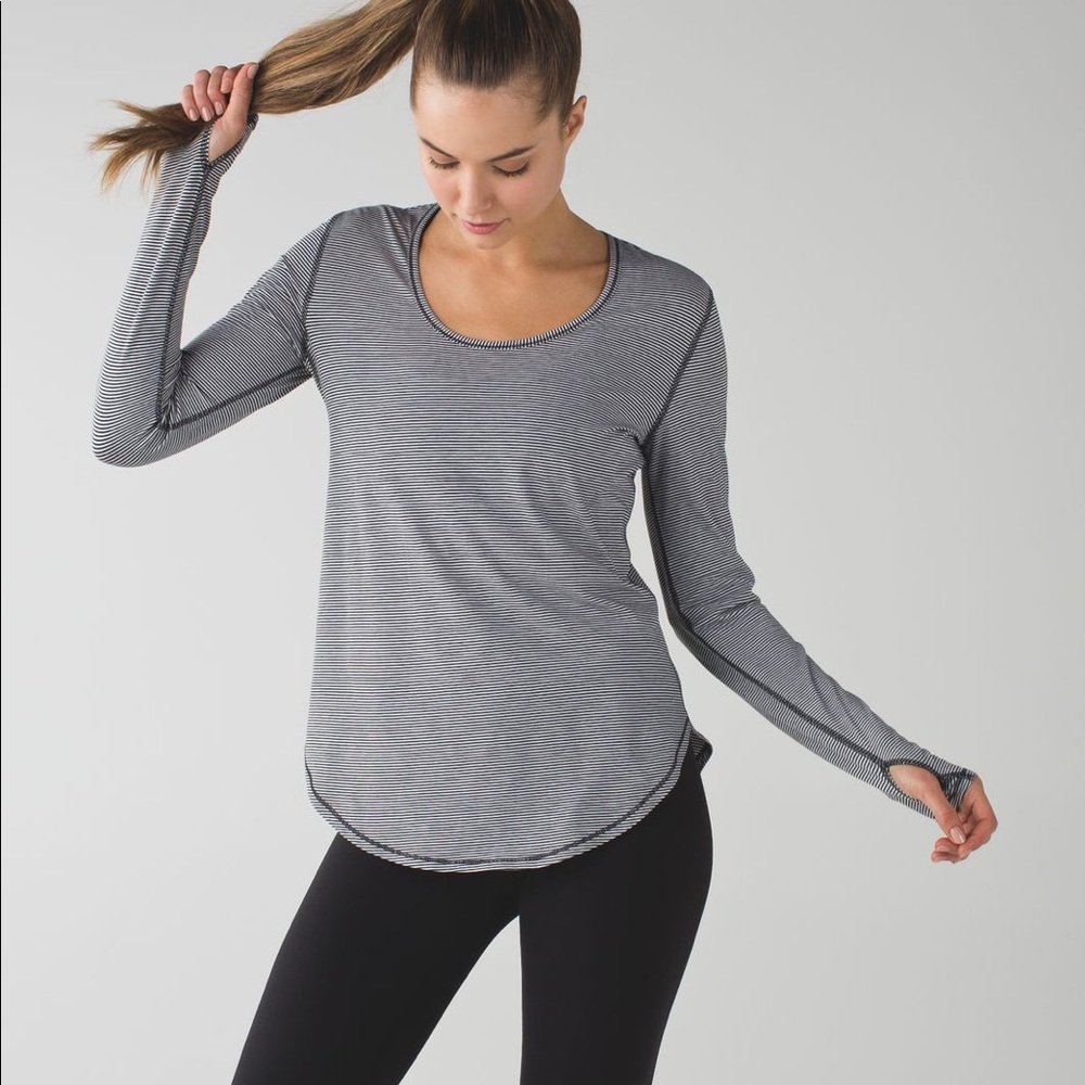 NEW Lululemon Yogini 5 Year Long Sleeve Pinstripe